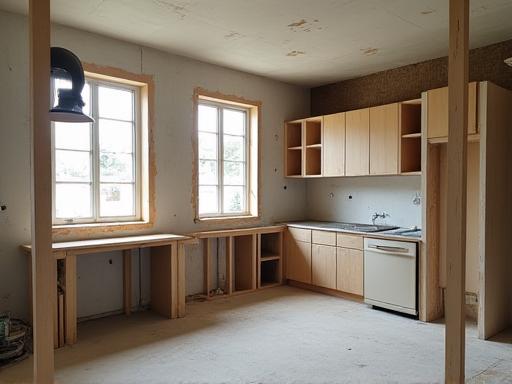 Espacio de cocina en proceso de remodelación completa